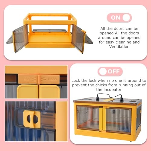 Chick Brooder Box for Chicks, Quail Brooder Box Kit with Heater Feeder and