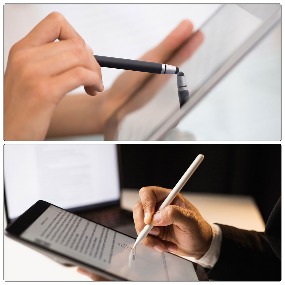 5pcs Metallic Stylus Pen Retractable Capacitive Pens, Black