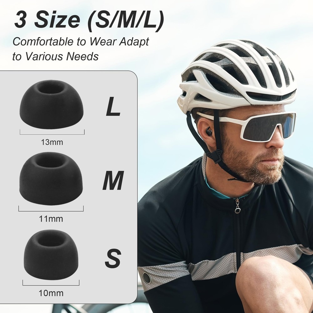 Ear Tips for Beats Fit Pro - 6 Pairs Silicone Eartips, Replacement Black