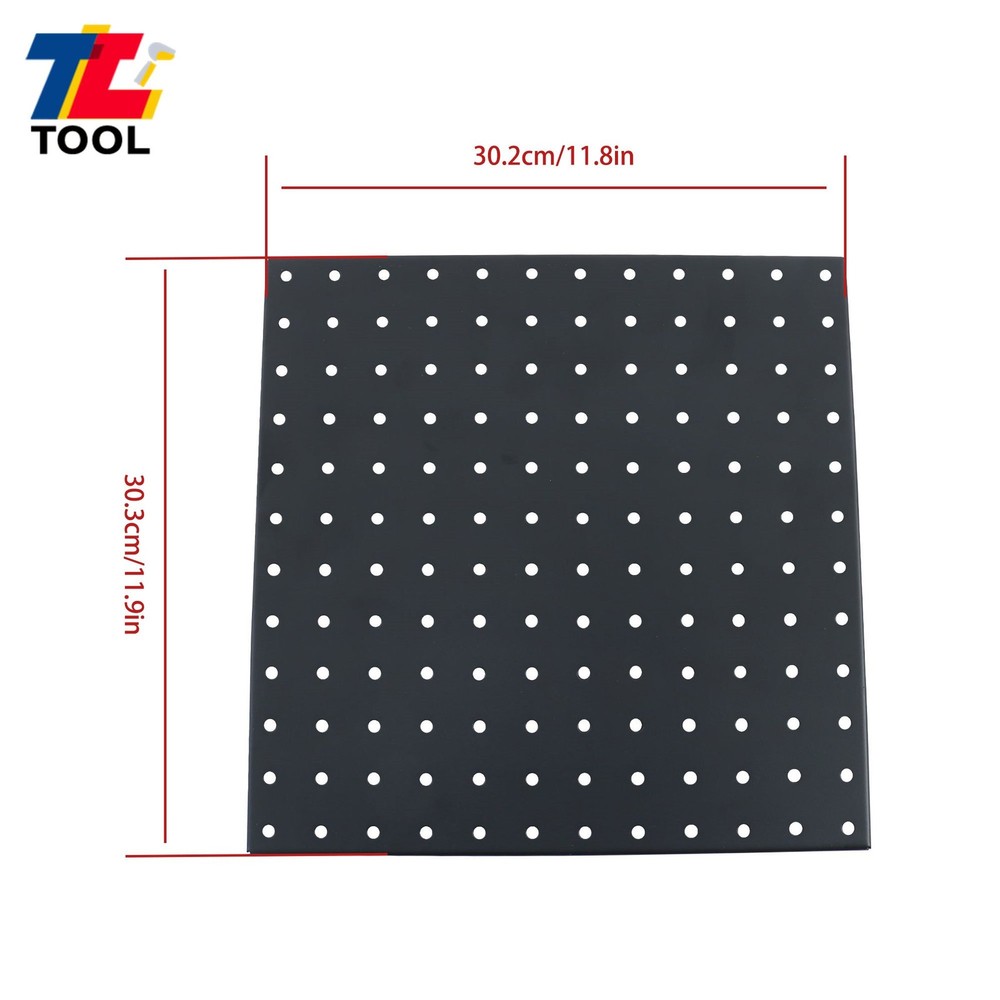 4 Pcs Black Metal Pegboards Peg Boards Wall Organizer Panel Storage Hanger Tool
