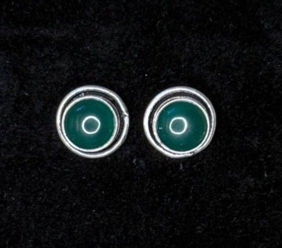 Malachite Hand Made Sterling Silver Earrings