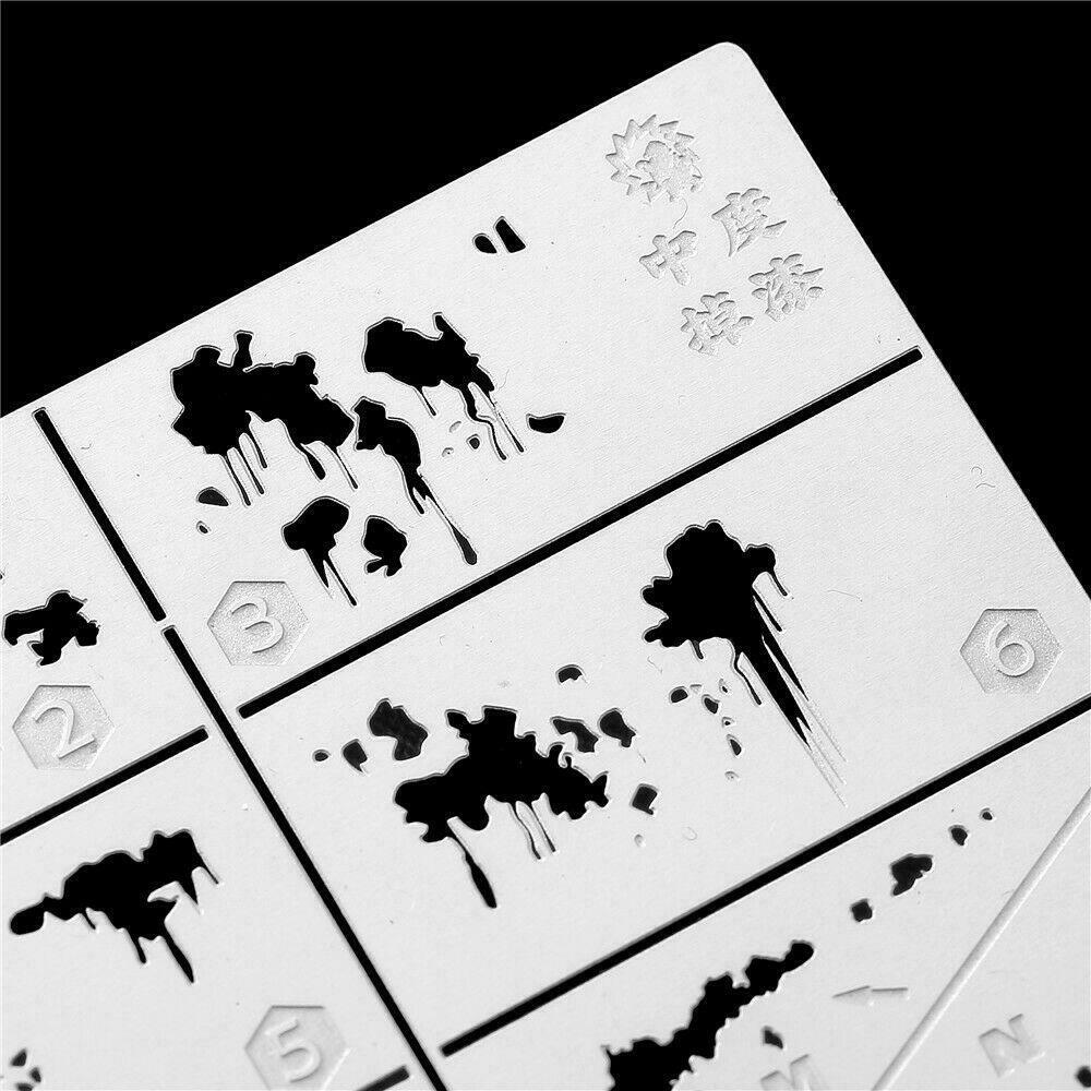 1/35 Tank/Vehicle Coating Damage Effects Stencil Template Model Aging Hobby Tool