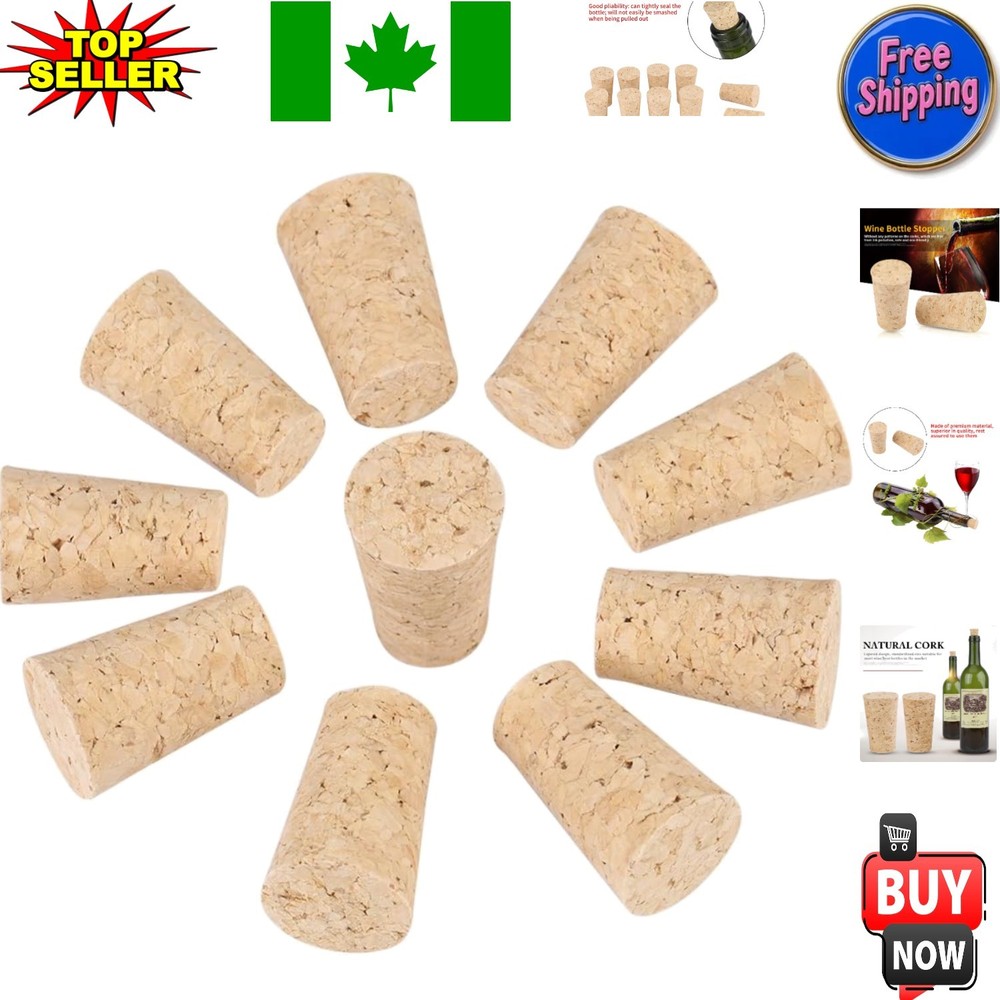 10  Wine Corks - Eco-Friendly Craft Stoppers for Wine & Beer Projects