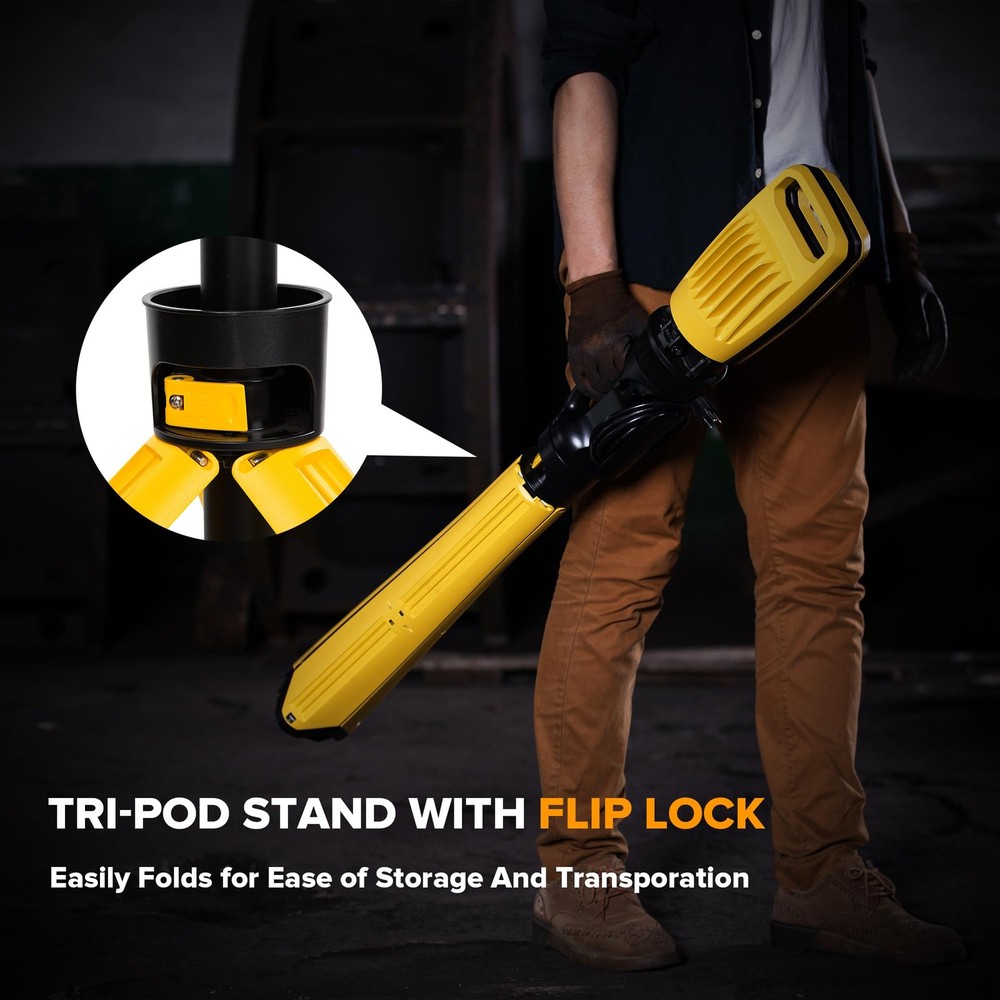 Work Light with Stand, 12000 Lumen Dual-Head LED Work Light with Telescoping ...