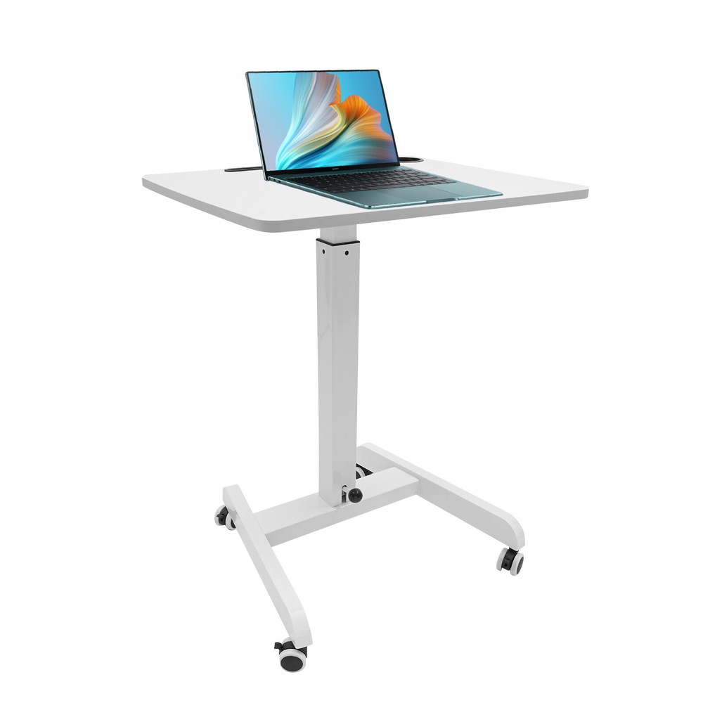 Adjustable Rolling Podium Mobile Standing Laptop Desk Presentation Lectern Table