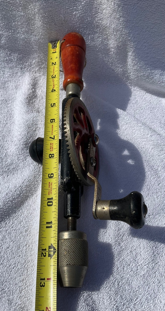 SOJO 2-01 ANTIQUE HAND DRILL WITH BITS IN HANDLE