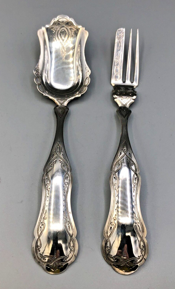 Vintage 830 fine Silver 2 piece Serving Set with Netherlands hallmarks