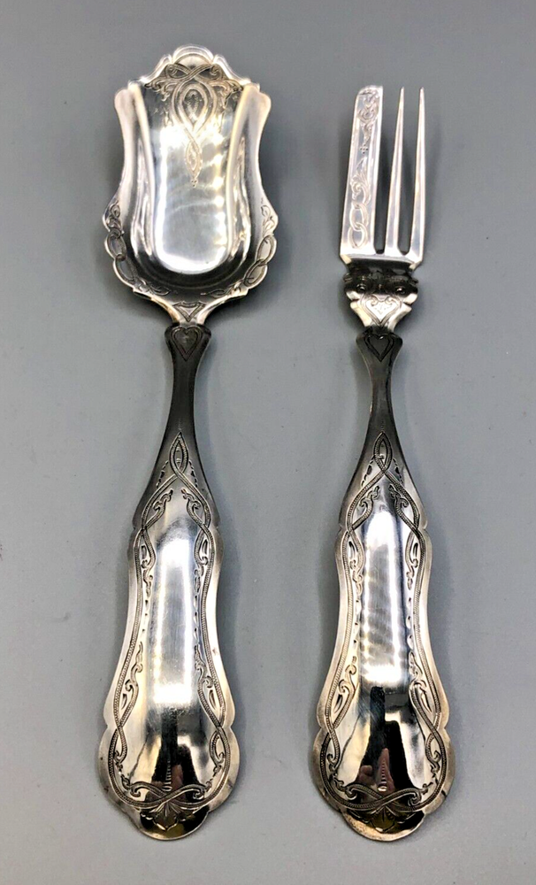 Vintage 830 fine Silver 2 piece Serving Set with Netherlands hallmarks