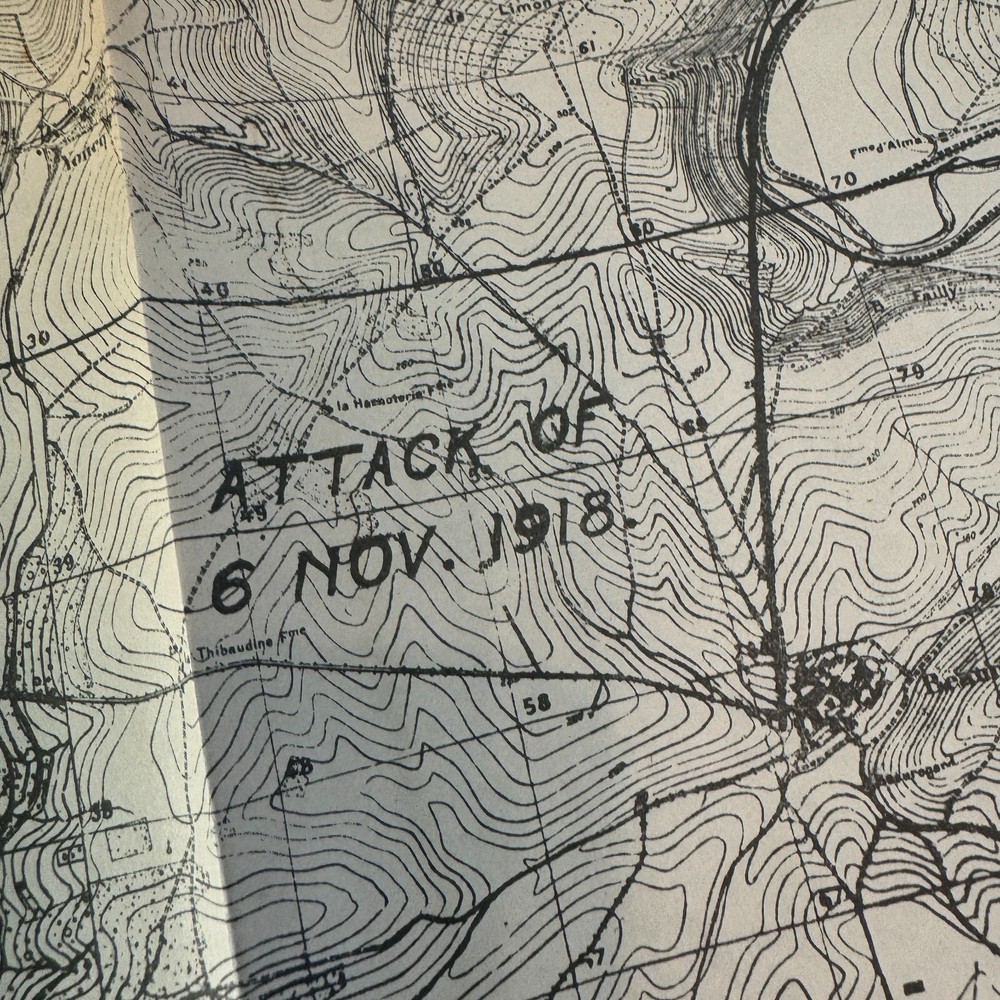 RARE! World War I Sedan Operation Western Front AEF Operations Map