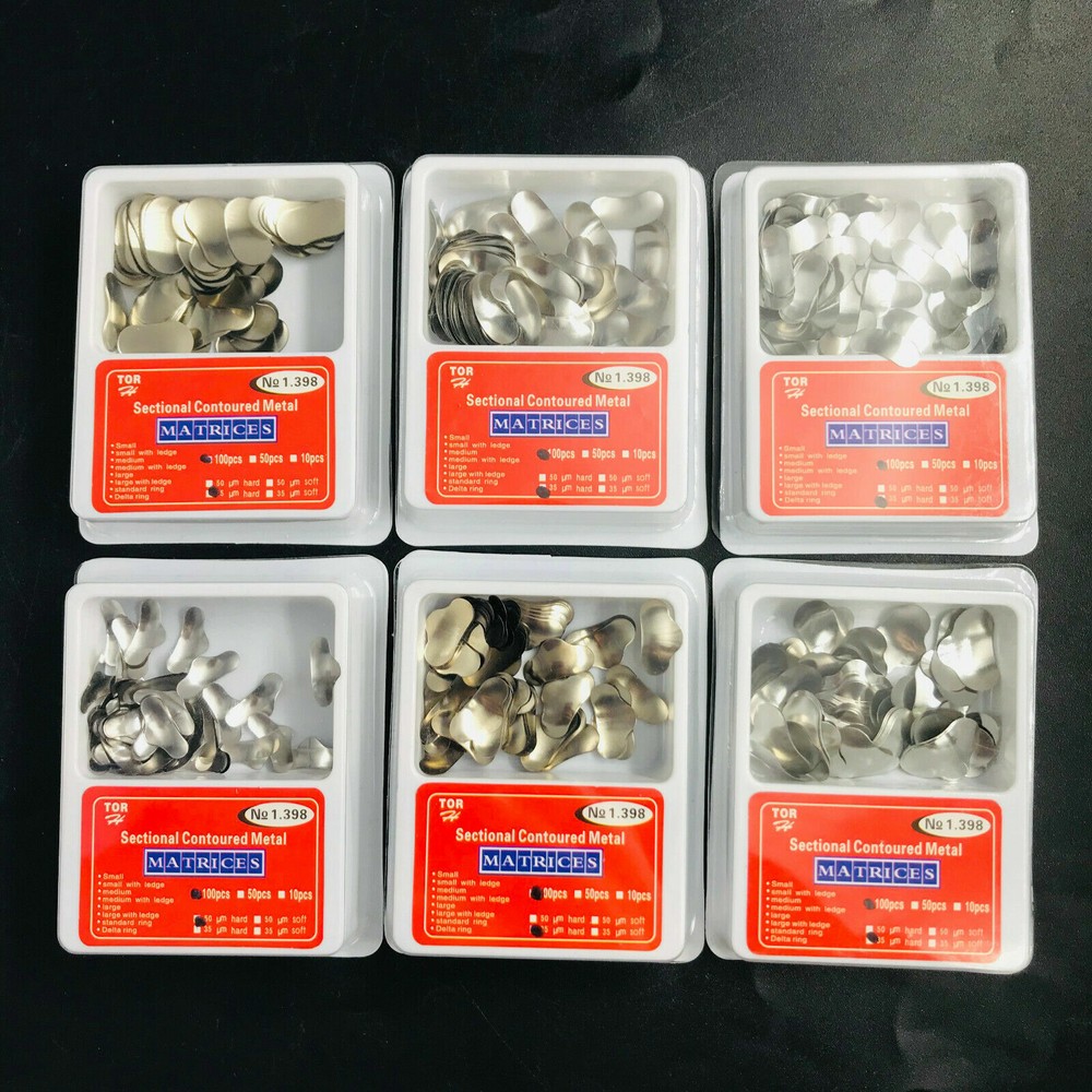 Dental Medium Sectional Contoured Matrices Matrix Refills Middle 100 Pcs/pack