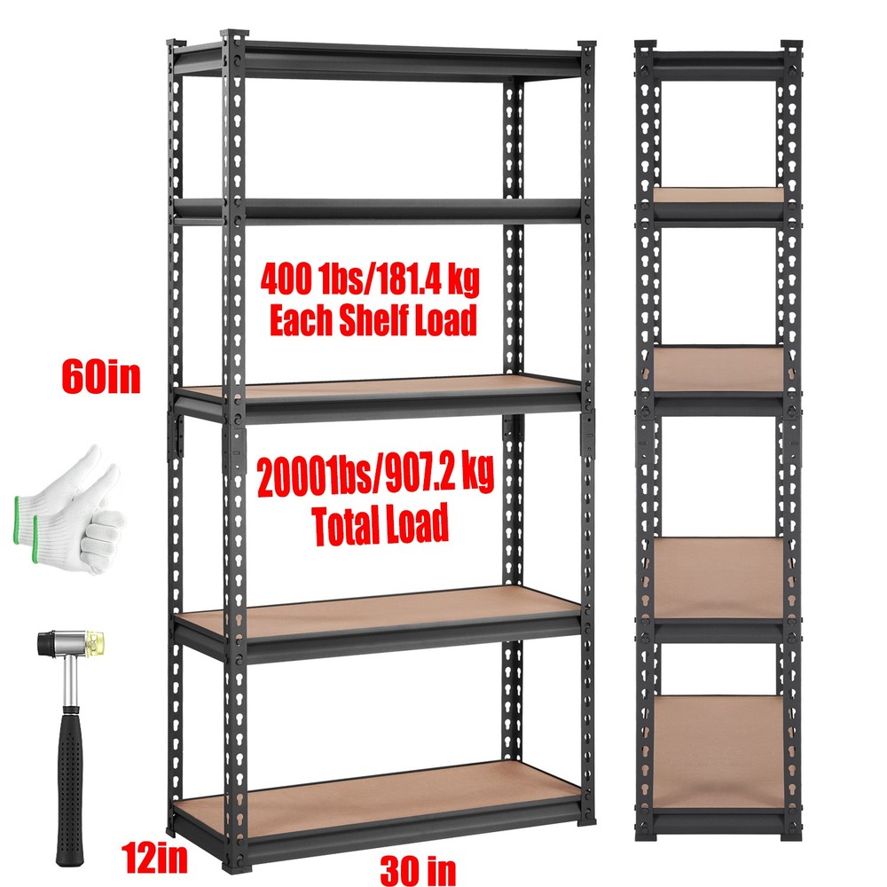 5-Tier Adjustable Shelf Rack Storage Heavy Duty 2000 lbs Capacity Rack Organizer