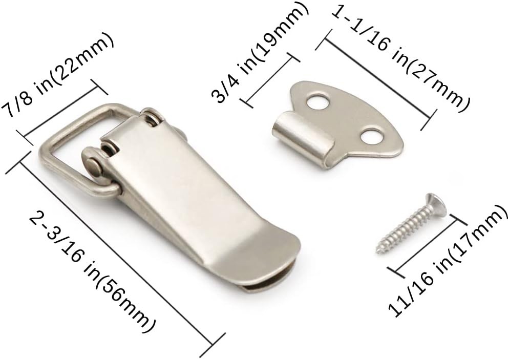 Latch, Stainless Steel Spring Loaded Toggle Silver 4 Pack,
