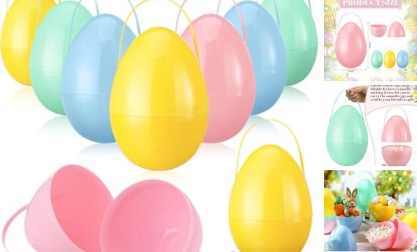 Pcs Jumbo Easter Eggs 10 Inch Plastic Giant Easter Eggs with 8 Muted Colors