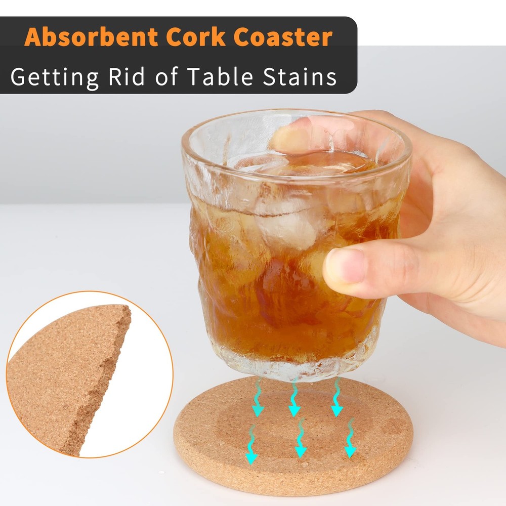 12 Pack 0.4" Ultra Thick Cork Coasters for Thick, 12pcs -
