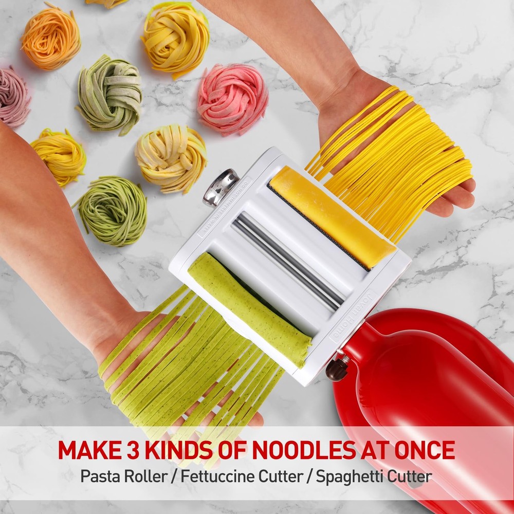 Pasta Maker Attachment for KitchenAid Stand Mixers 3 in 1 Set Includes Pasta ...