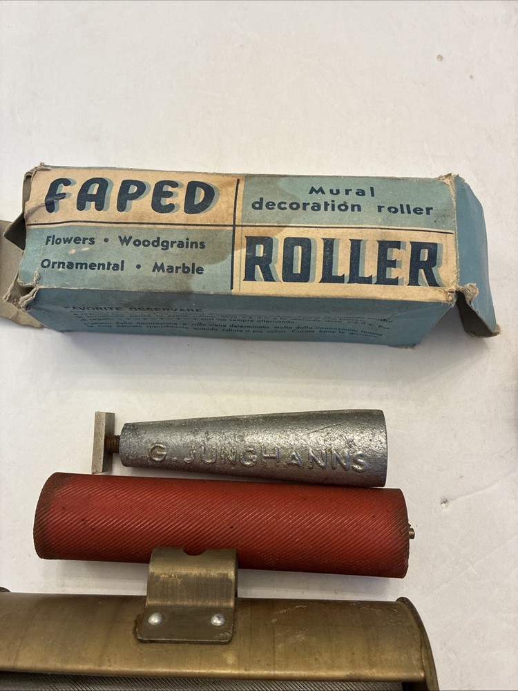 VTG Patterned Paint Roller Decorative 6“ Texture Mural Roller with Handle Italy