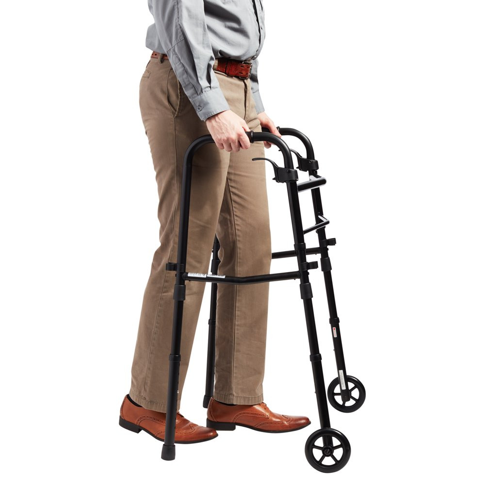 WHEELED WALKER Collapsible Folding Height Adjustable w/Extensions