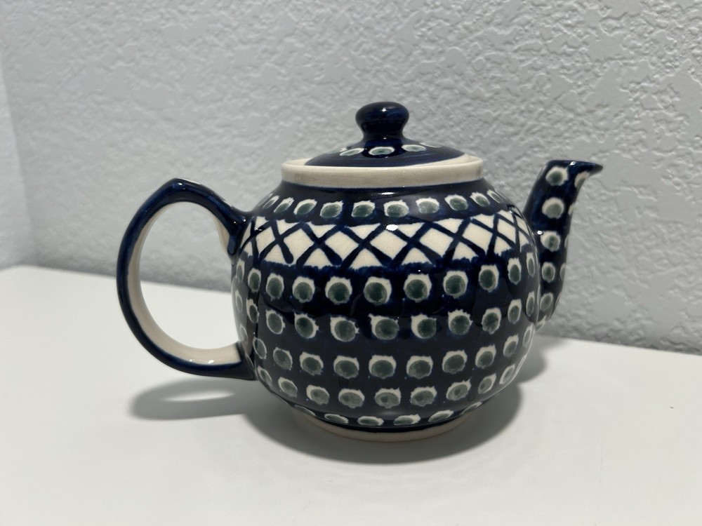 Polish Pottery Teapot With Lid