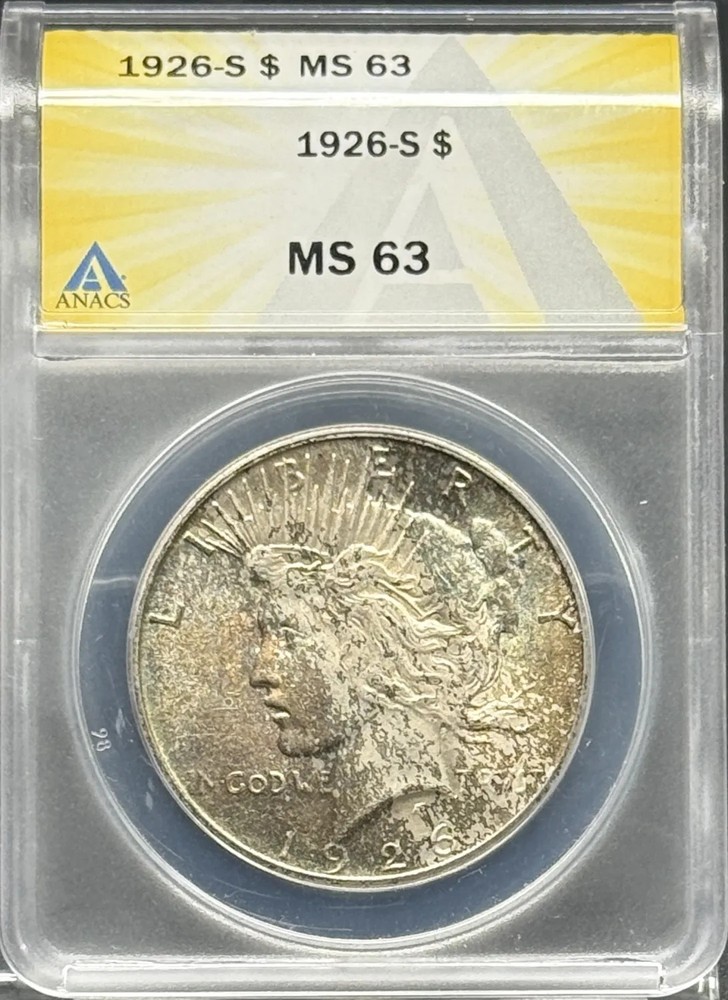 1926 S Peace Silver Dollar ANACS MS-63