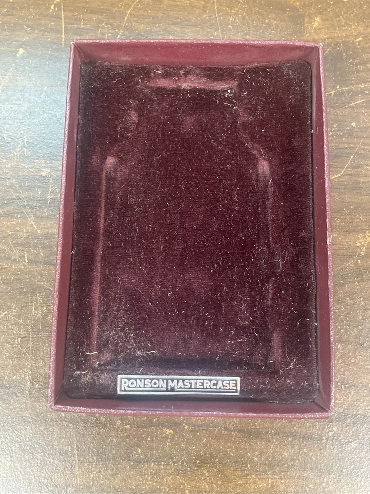 Vintage Ronson Mastercase Cigarette Case Lighter Combo with Brush Original Box