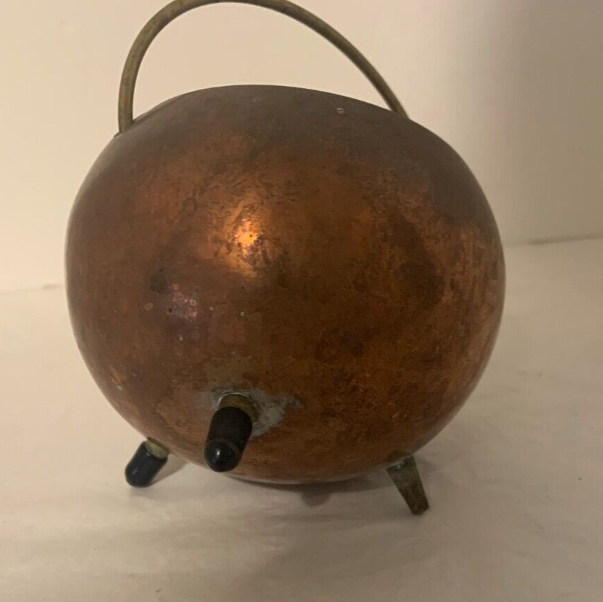 Mini Copper Couldron with Handle 11" Round 2.5" High