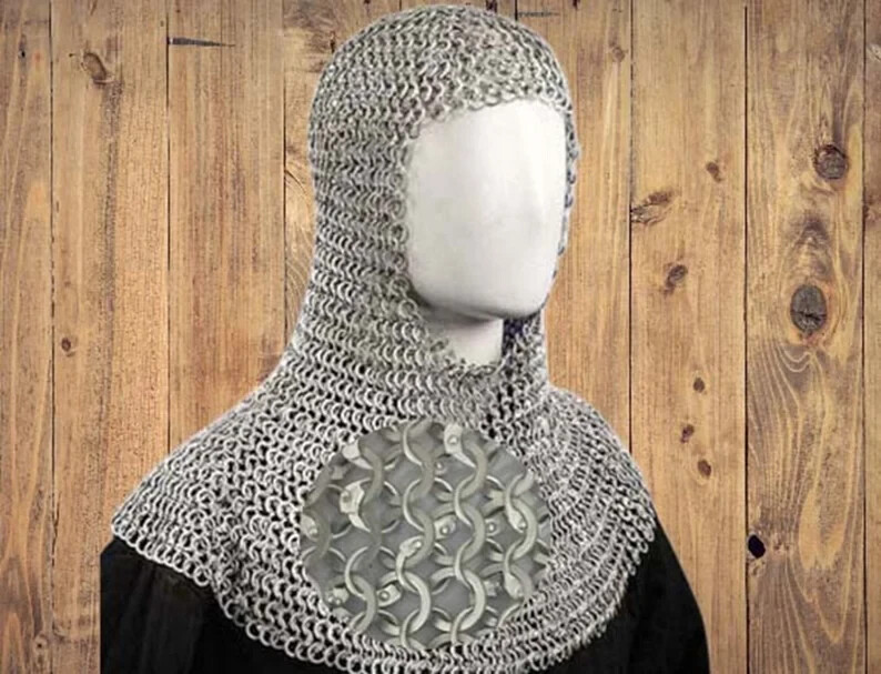 Chainmail Coif, 9MM Round Riveted And Washer