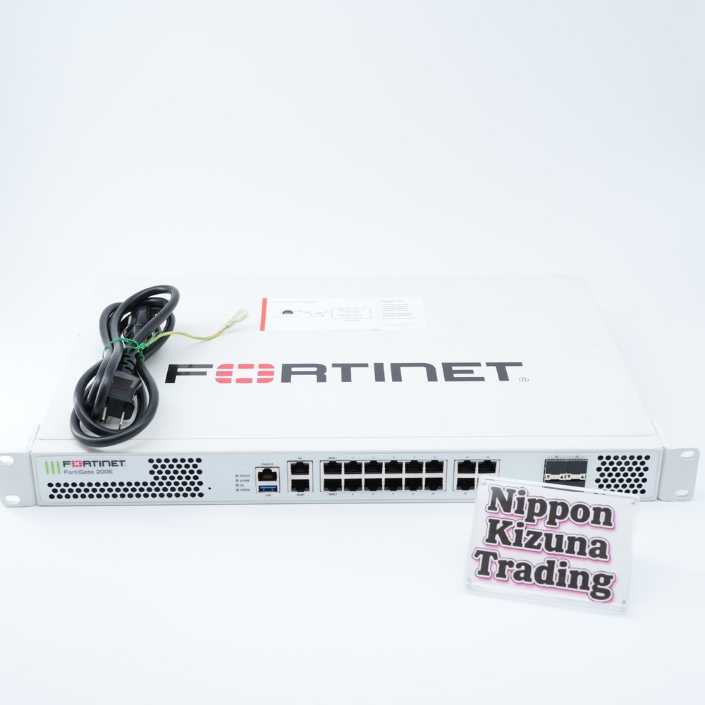 Fortinet Fortigate-200E FG-200E Network Security Firewall Initialized w/Adapter