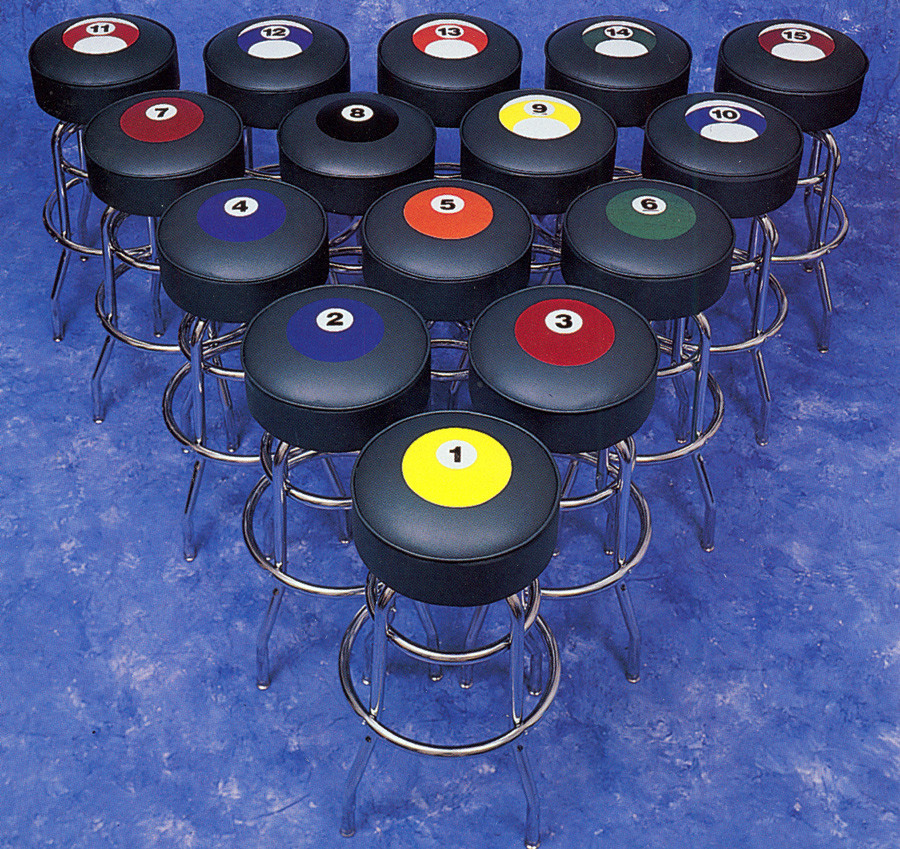 8 Ball Billiards Pub Table & Pool Ball Stools