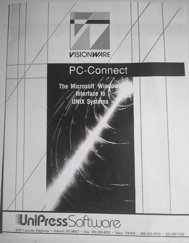 PC-Connect brochure [1988]. The Microsoft Windows interface to UNIX  systems