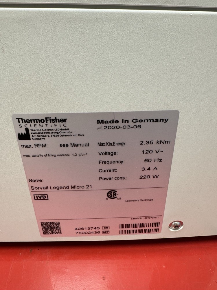 Thermo Legend Micro 21 Centrifuge