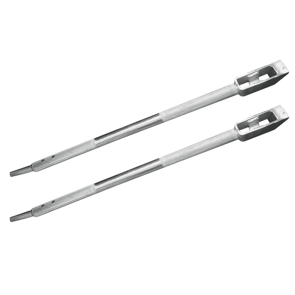 2 Pack Chrome 35" Combination Winch Bar for Flatbed Trailer Tie Down Strap