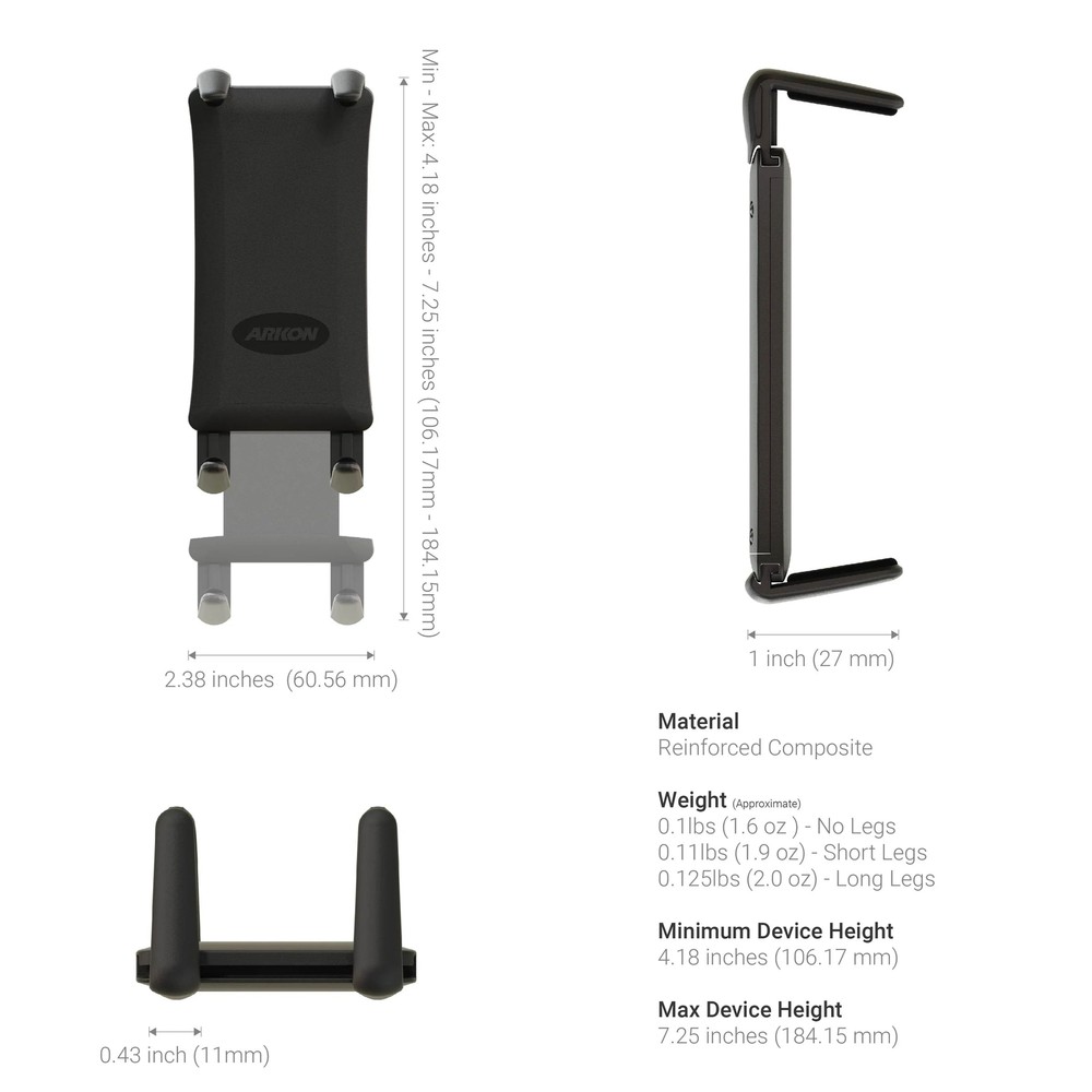 Arkon SM6HD006 Slim-Grip Ultra Heavy-Duty Multi-Angle Midsize Tablet Mount