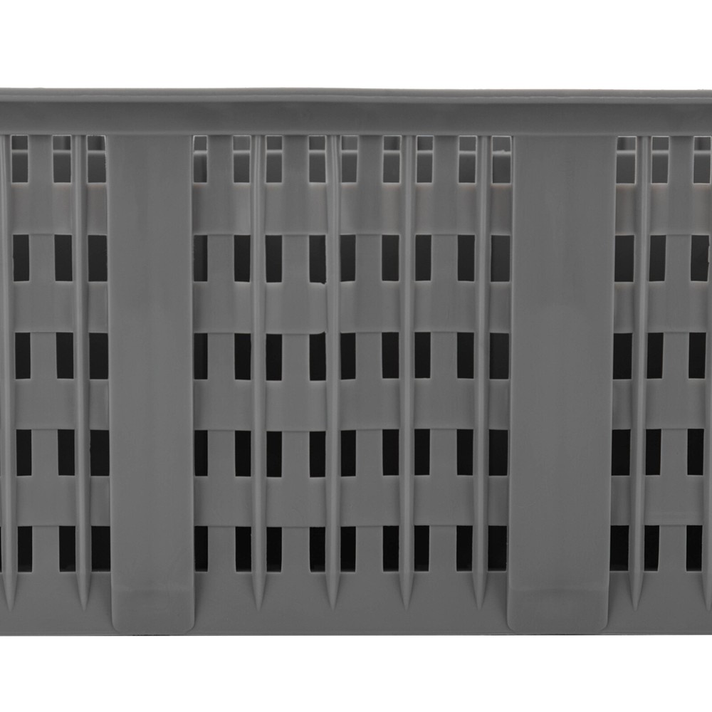 2pcs Flatware Set in PP Buffet 8 Compartments Flatware Drying Container Gray