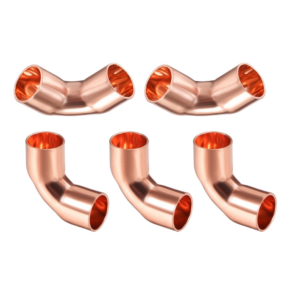 5Pack 3/8" ID 90 Degree Copper Pipe Fitting Copper Elbow Adapter