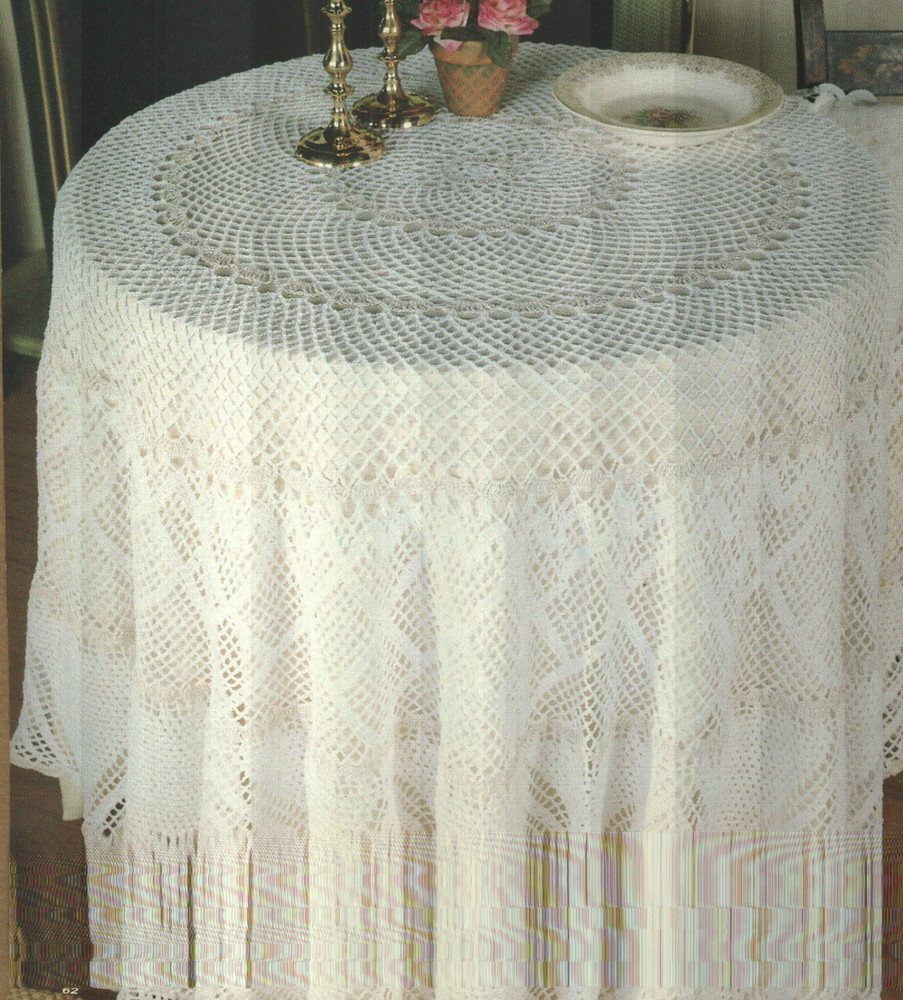 GILDED LACE TABLECLOTH 77" HOME DECOR CROCHET PATTERN INSTRUCTIONS