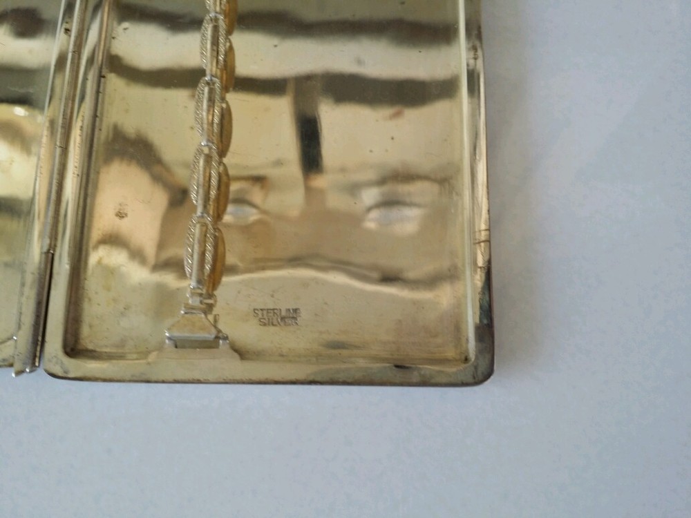 SUPERB ANTIQUE STERLING CIGARETTE CASE - MINT CONDITION - TRICK OPENING