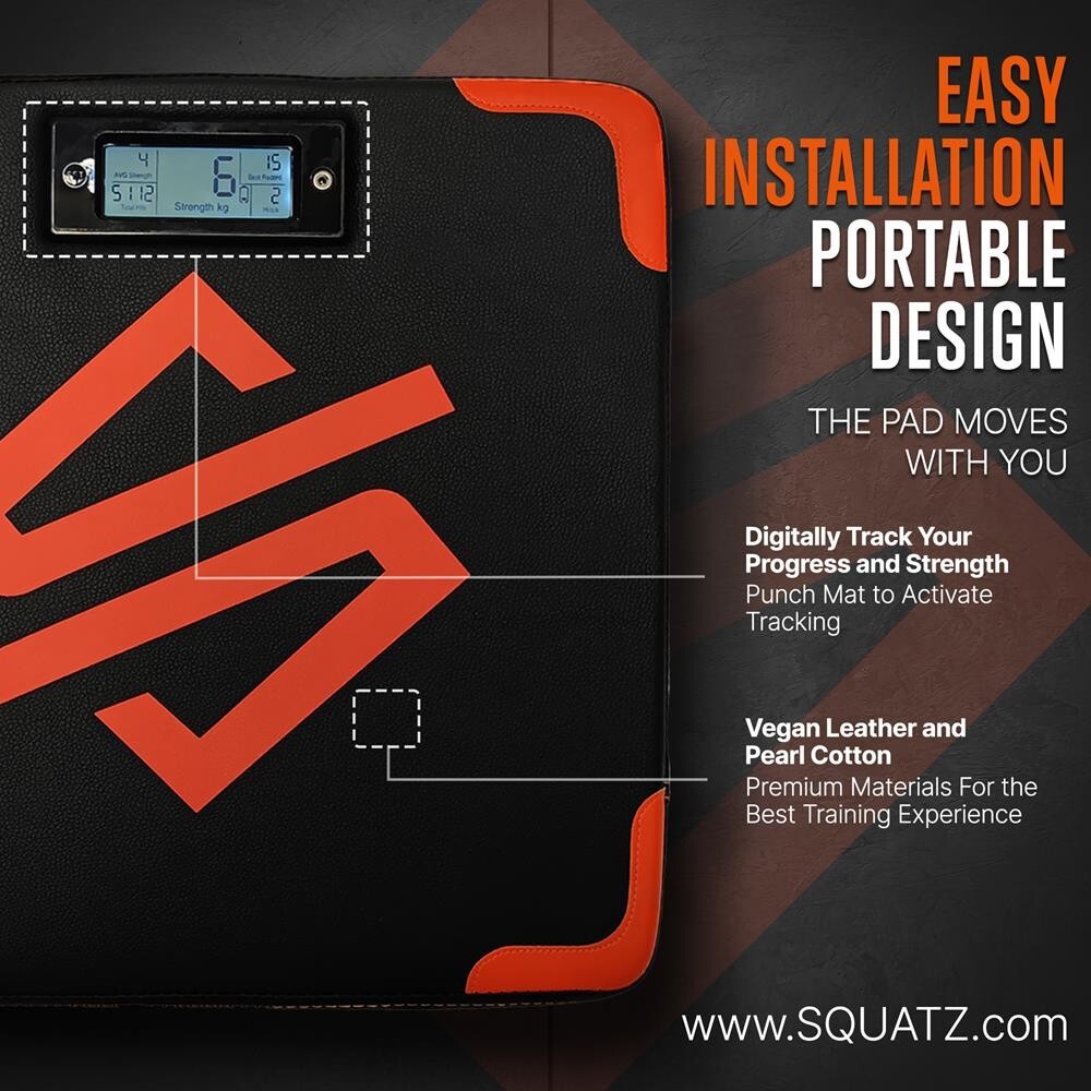SQUATZ Portable Design Boxing Mat w/ Accurate Digital Counter