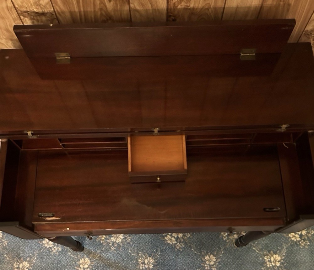 Vintage Spinet Wood Writing Desk