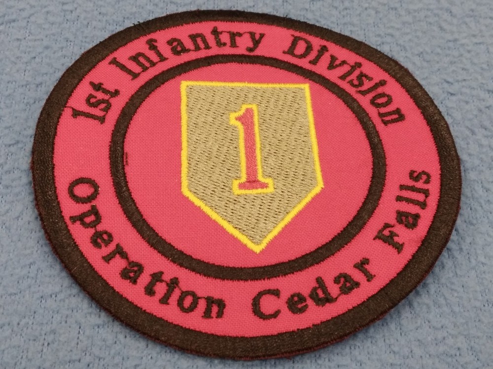 1st INFANTRY DIVISION PATCH - OPERATION CEDAR FALLS - 4 INCH