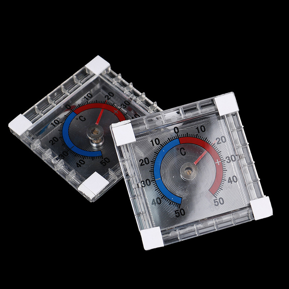 4pcs Square Thermometer for Windows and Doors Outdoor Temperature Reader