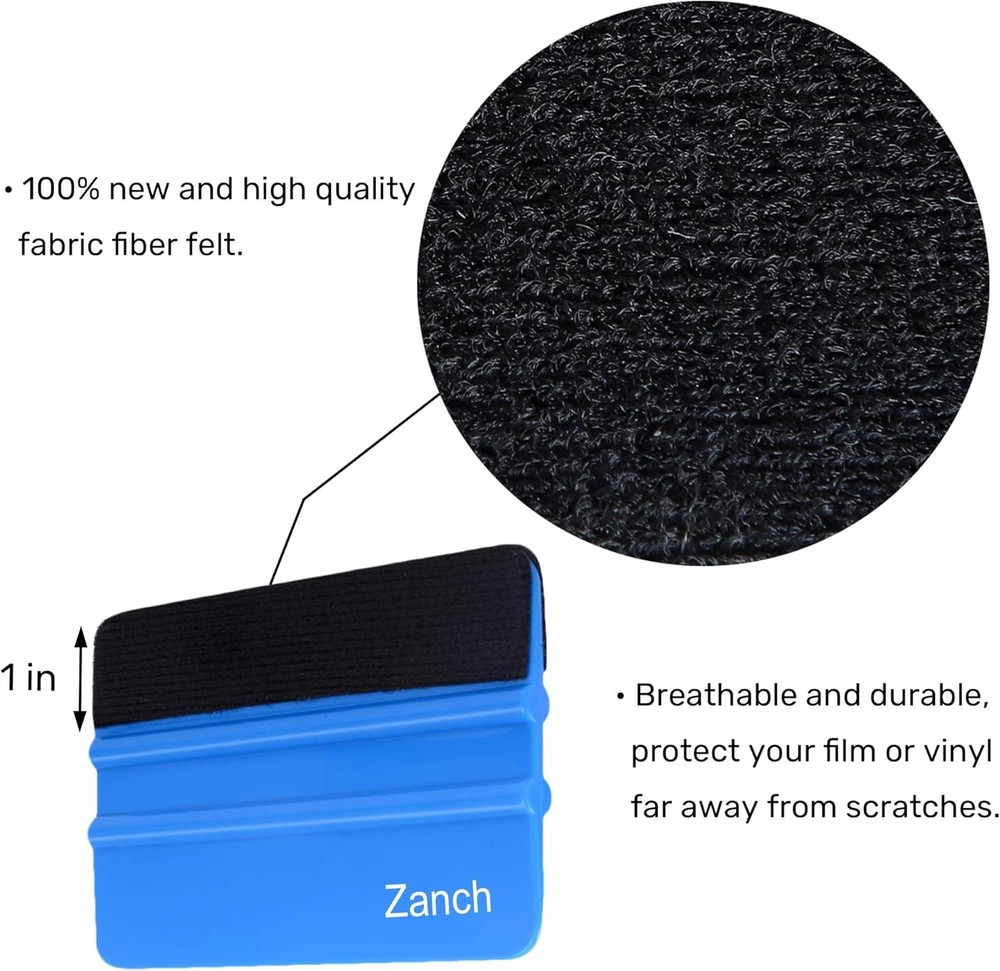 Zanch 2pcs Vinyl Wrap Tools, 4-Inch Mini Squeegee for S - Squeegee, Blue-2pcs