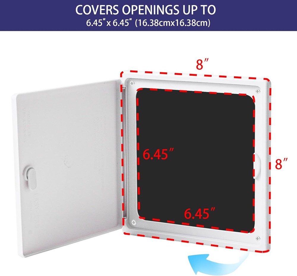 Access Panel 8x8 With Door max Service Opening 6.5x6.5 Plastic White medium 8