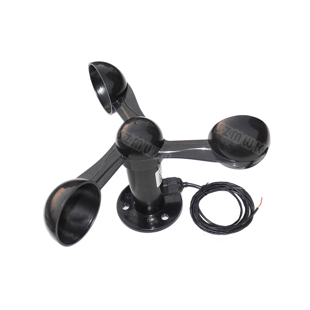 Black 3 Cups Wind Speed Sensor Voltage Signal Output Polycarbonate Anemometer DO