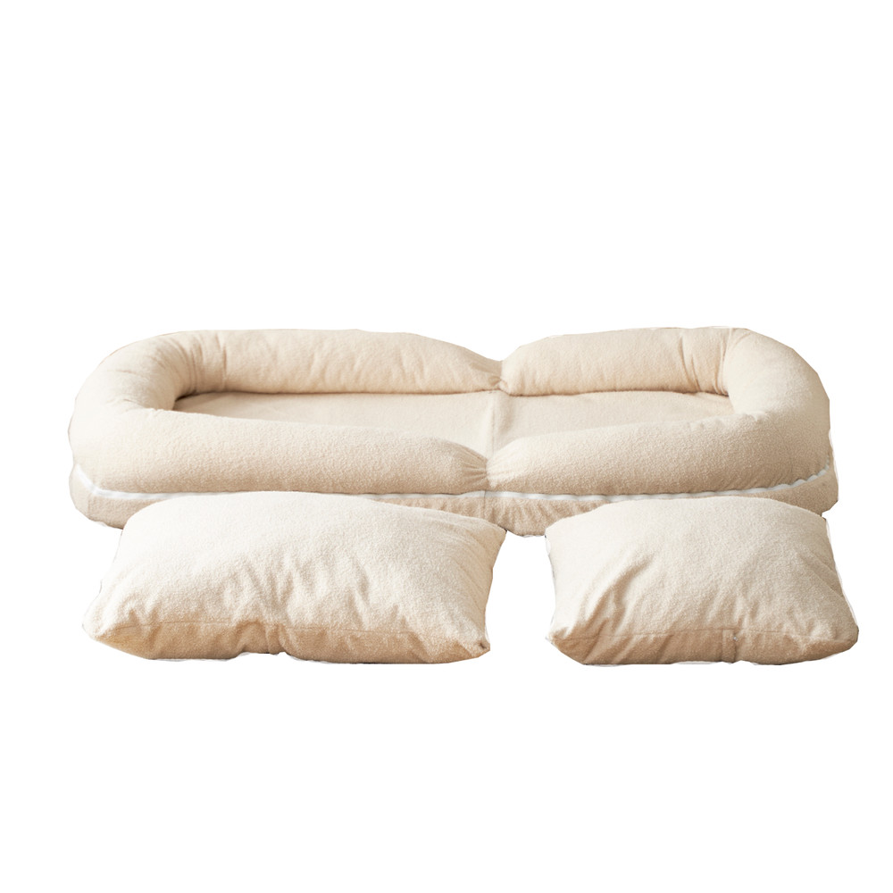 Triple Fold Down Sofa Bed Beige