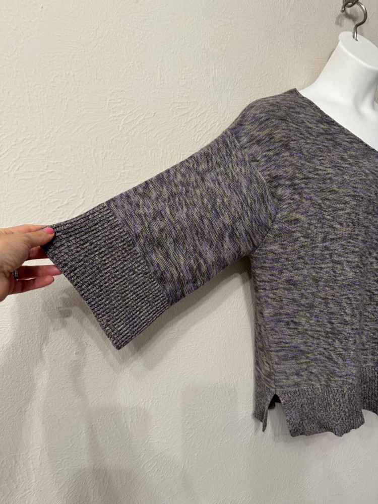 NWT Coldwater Creek Size XL Marled Boxy V neck Pullover Sweater