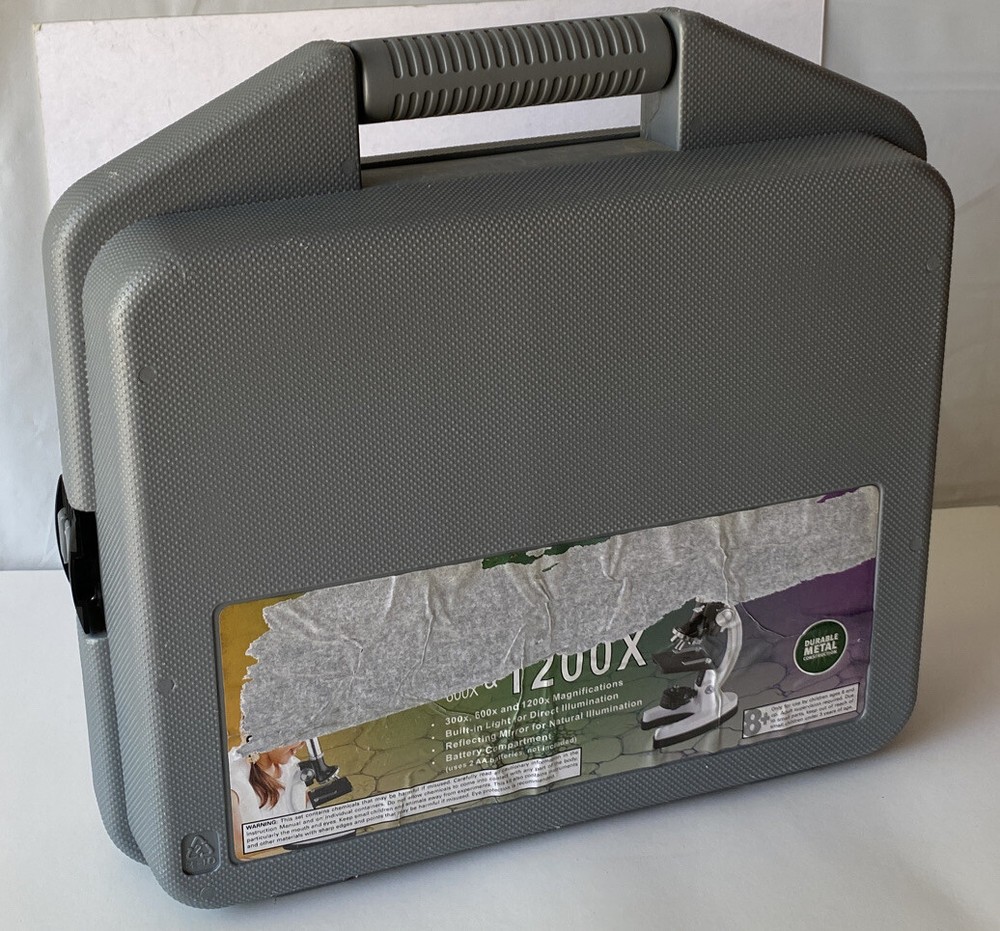 AmScope 52pc 120X-1200X Starter Compound Microscope Science Kit for Kids