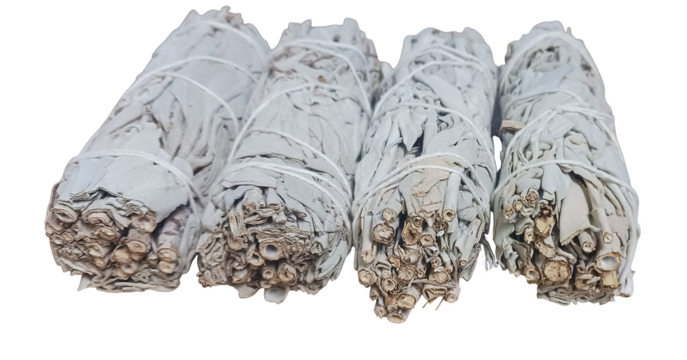 4-Pack White Sage Smudge Sticks Incense 4 inch Bundle All Natural