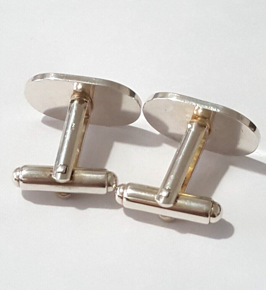 Fabulous Sparkling Solid Nustar Cufflinks 925 Solid Silver 12.80grams #20649