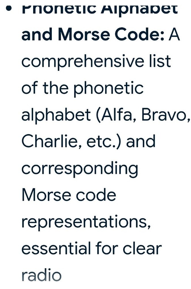 Pilot's Rule Speed Converson, Flight Plan, Morse Code, Kraft Pilot's Rule