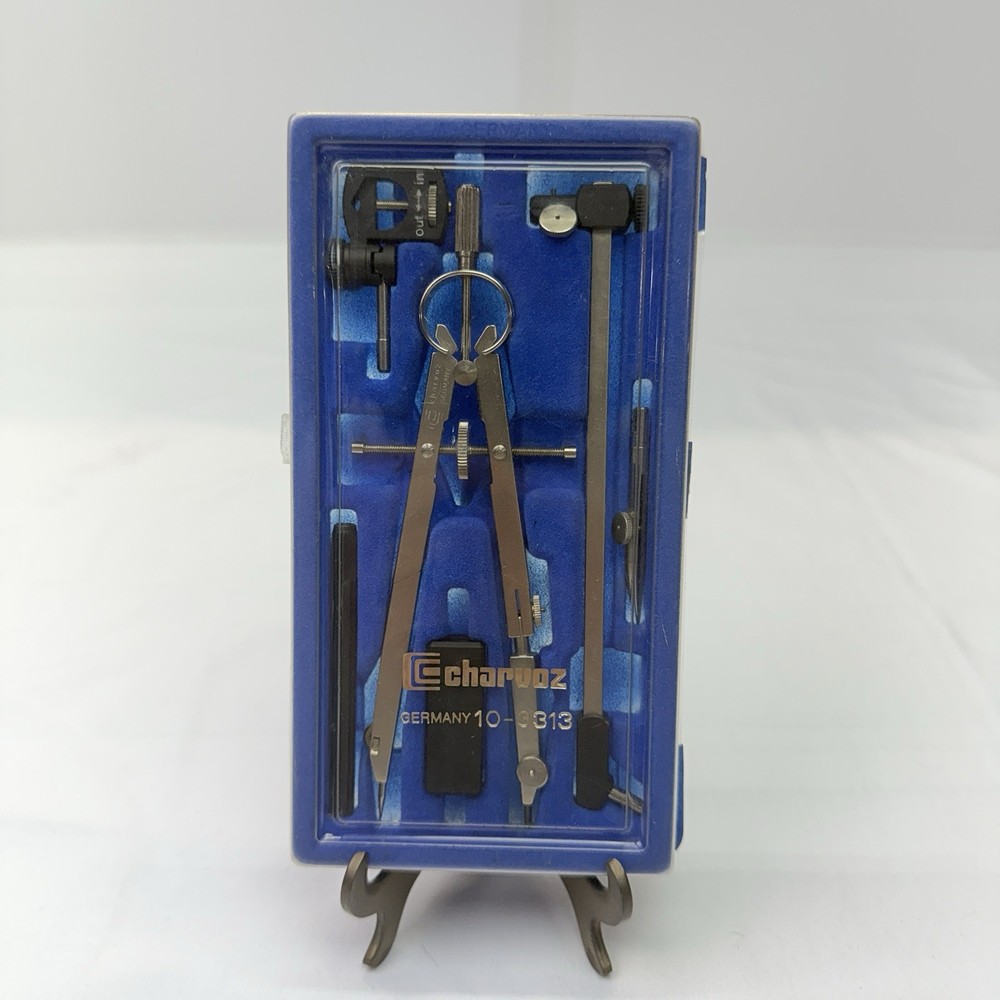 Charvoz 10-3313 Compass Drafting Instruments Set With Case Germany